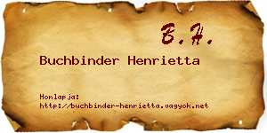 Buchbinder Henrietta névjegykártya